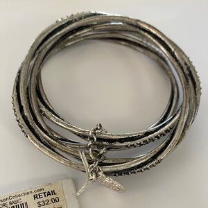 Jessica Simpson rustic metals Silver Bracelets of 4